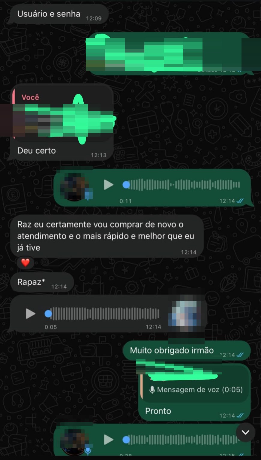 Print da conversa no WhatsApp com Sérgio